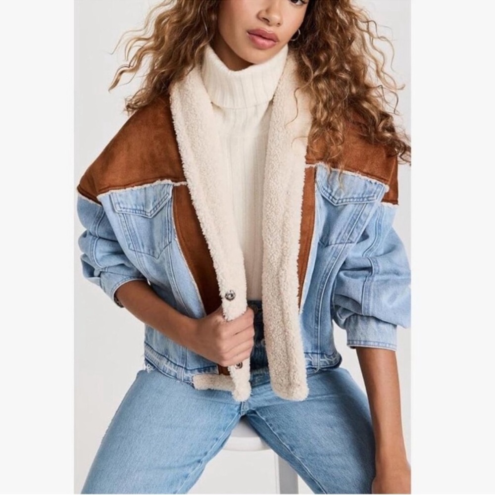 BlankNYC Sherpa Suede & Denim Jacket